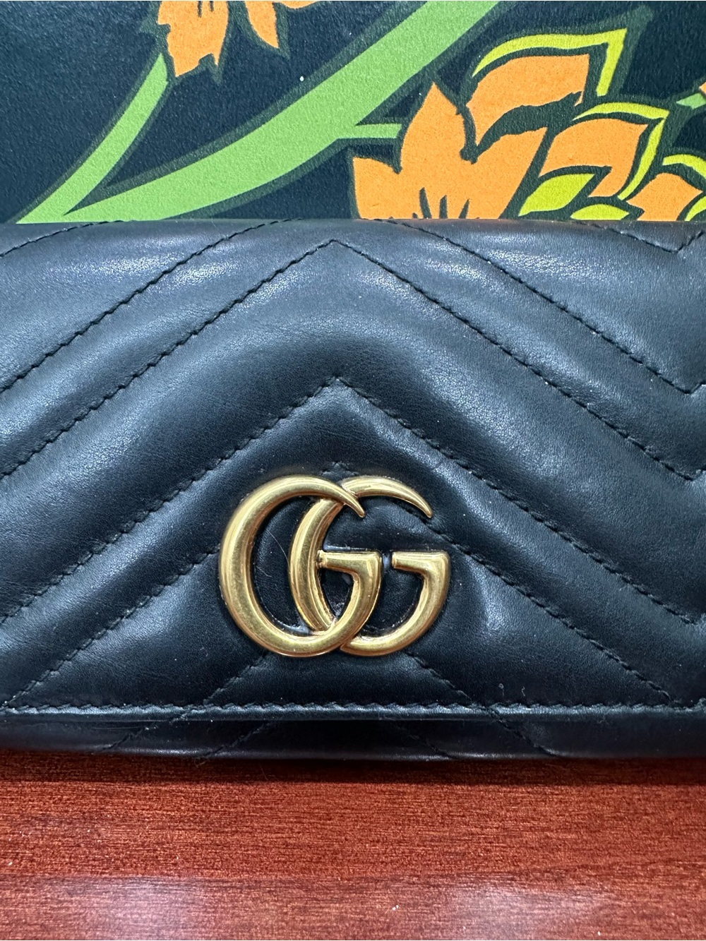 Gucci GG Marmont Matelassé Black Leather Continental Wallet - Picture 5 of 14